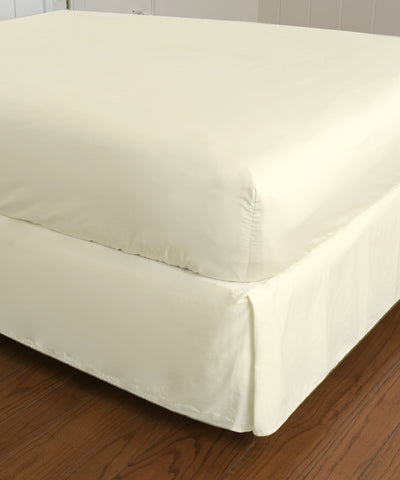 Warm Things Home 360 Thread Count Cotton Percale Fitted Bottom Sheet IVORY