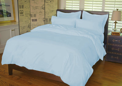 Warm Things Home 360 Thread Count Cotton Percale Duvet Cover BLUE