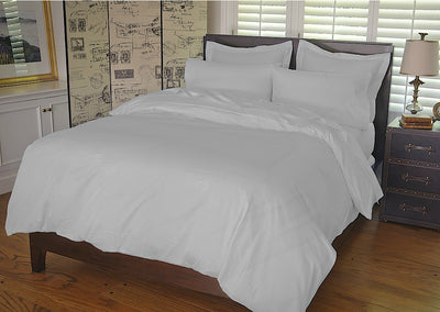 Warm Things Home 360 Thread Count Cotton Percale Fitted Bottom Sheet CLOUD