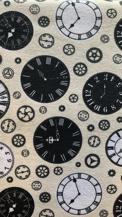 Flannel 100% Cotton Sheet Set Clocks