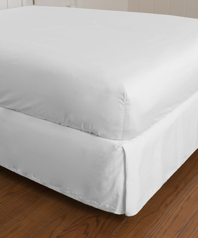 Warm Things Home 360 Thread Count Cotton Percale Fitted Bottom Sheet WHITE